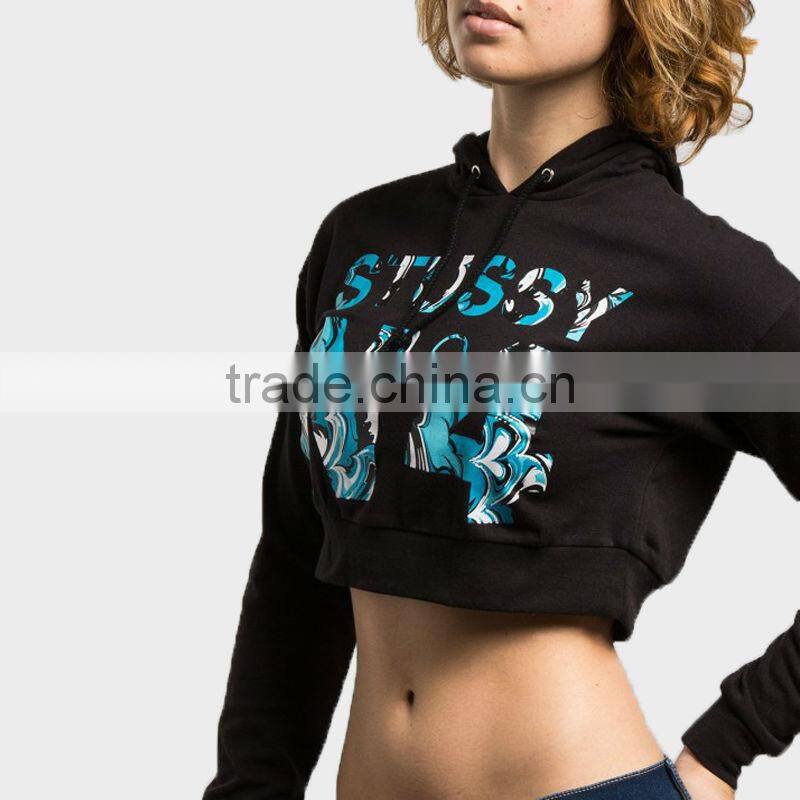 sweater with Long sleeve crew neck ladies sportswear