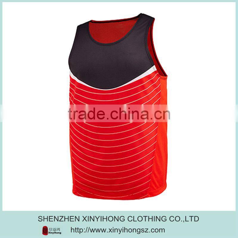 custom printed mens mesh slim fit sport singlets/tank tops