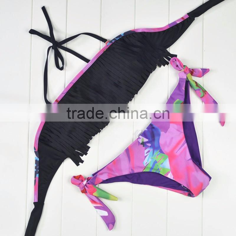 Polyester Bikini different size for choice & padded blue girls swimwear 59377