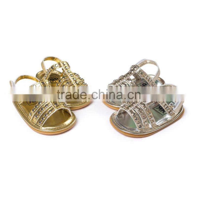 Rivet artificial leather sandals for baby girl, fashion baby sandals
