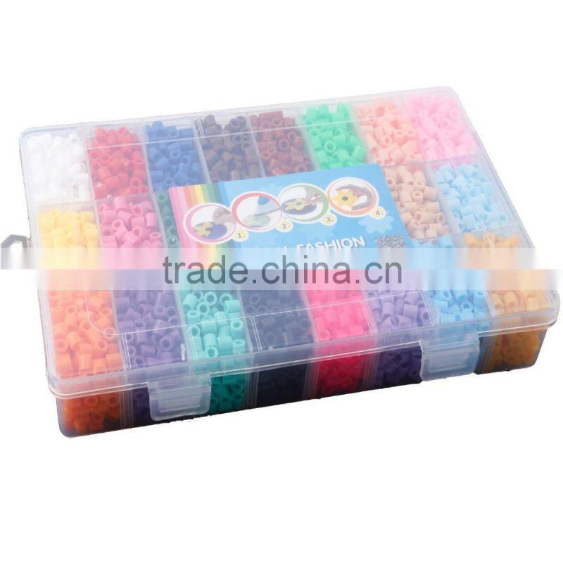 2400Pcs 24 Color Hama Beads 5MM Perler Beads DIY Creative Puzzles Tangram Jigsaw Board Educational Baby Kid Toys Gifts