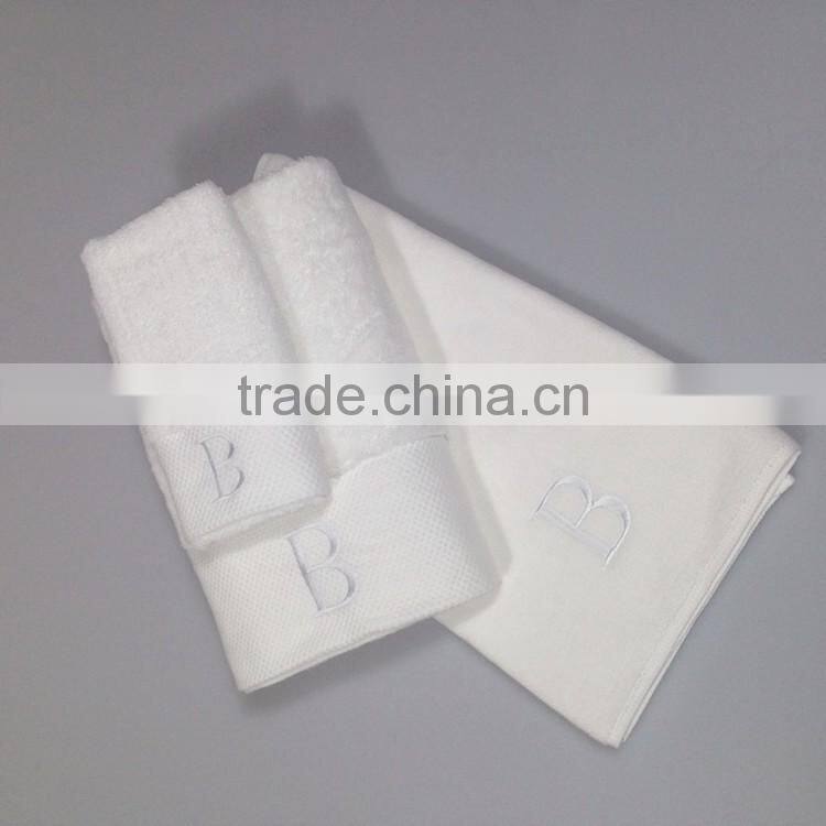 cotton white hotel Bath towel hand face towel set