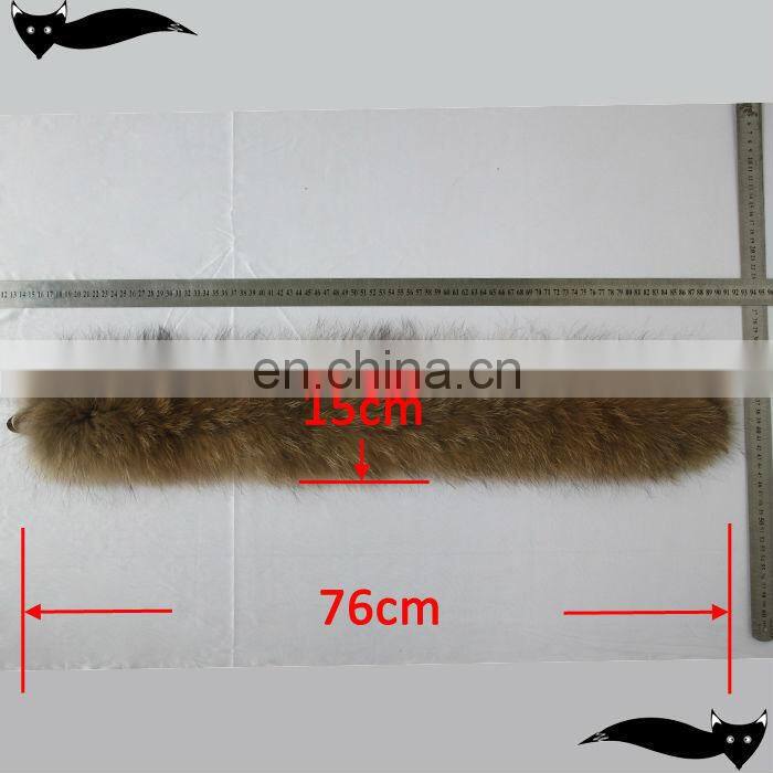 Genuine natural raccoon fur trim