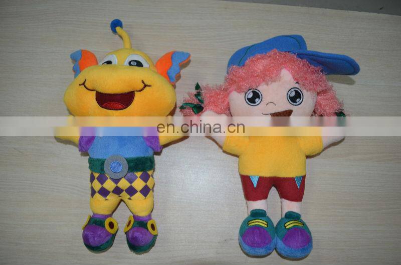 Kids school plush animal backpacks with removable toy