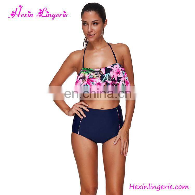 Wholesale No Moq Green Beach Open Beautiful Printed Woman Saxi Bikini