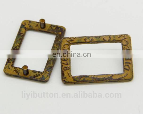 colorful custom metal label with antique painted color metal logo plate for jeans