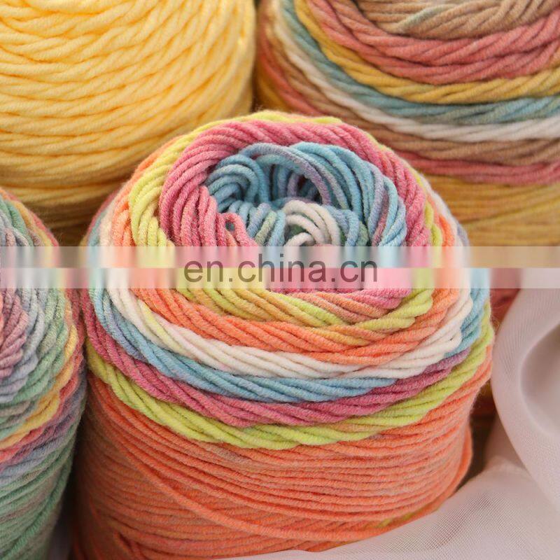 New type color cotton and acrylic blend rainbow yarn for scarf