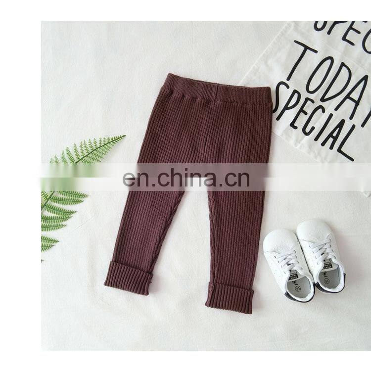 Newest Design Soft Fabric Baby Girl Trousers Rib Cotton Fashion Legging