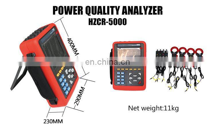 Portable three phase power energy quality analyzer