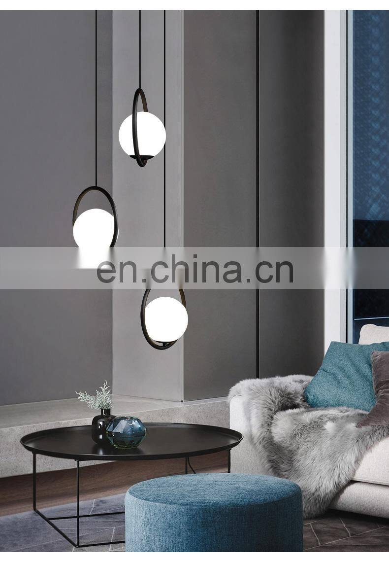 Transparent glass chandelier E27 lamp with metal+glass for home decorating