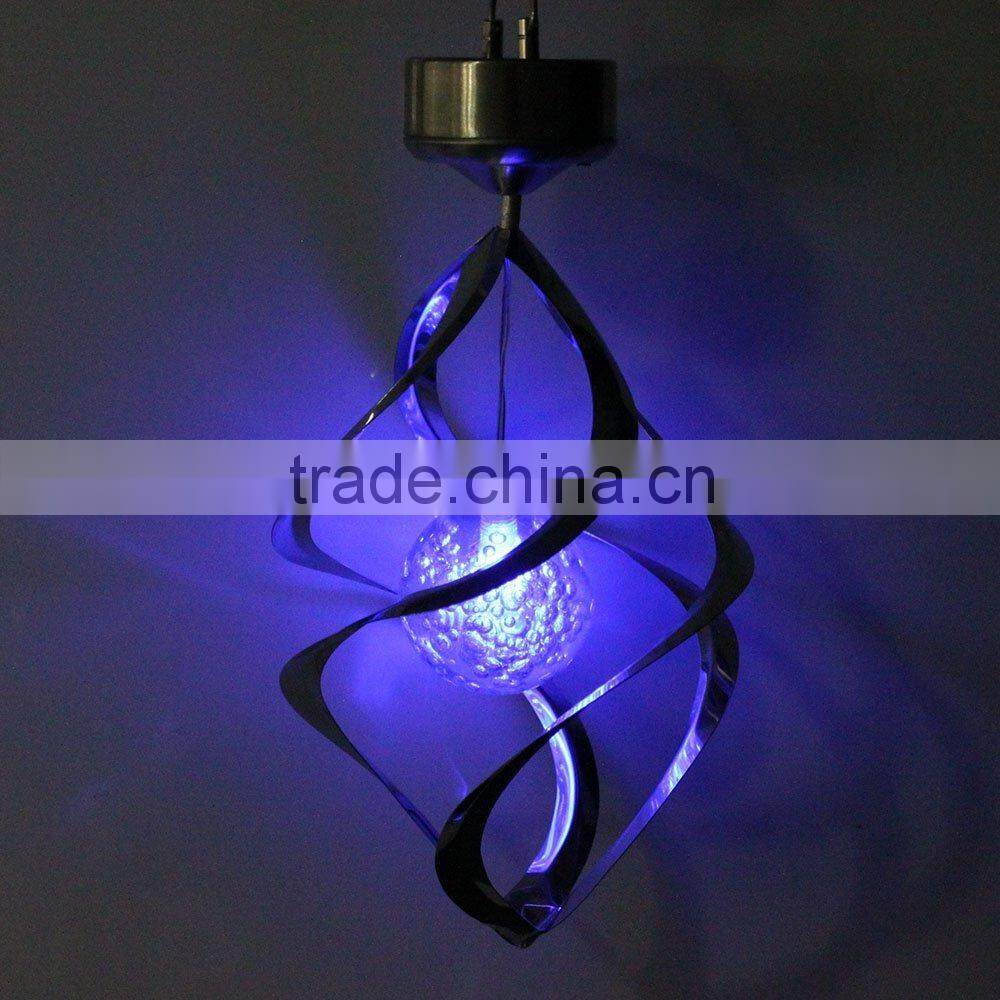 Romantic Solar Power Wind Chime Moving Rotating LED Light Outdoor Garden Balcony Courtyard Hanging Lamp Lawn Light - Colorful Co