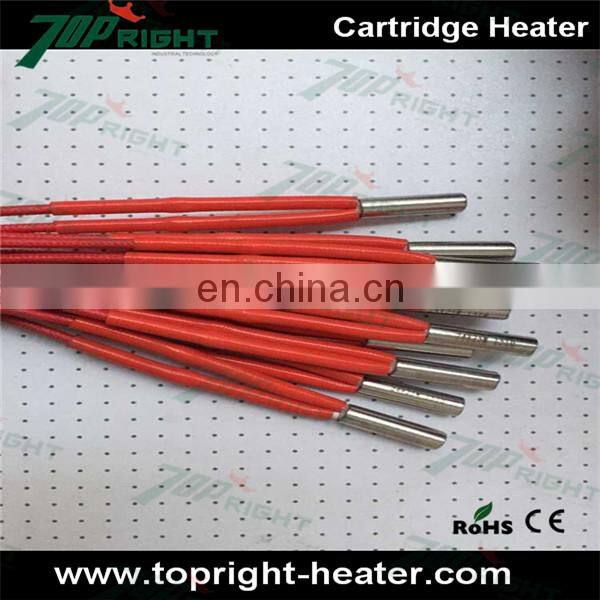 Cartridge heater heating rod with fiber glass wire or pure nickle wire electric heater
