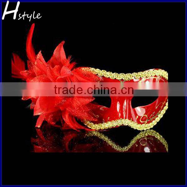 party mask, venetian mask, halloween mask with purple feather flower SC072