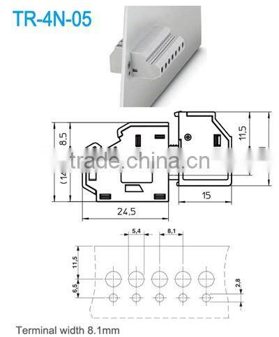 Electrical Feedthroughs Terminal Block Connector with Pitch 8.10mm