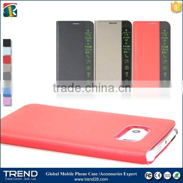 china supplier smart flip leather case cover for Samsung S6 edge