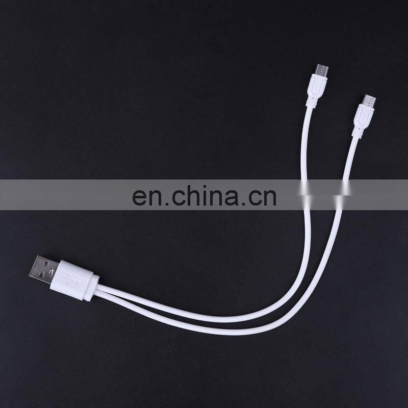 Factory Bulk White USB Charger Cable 2 in 1 USB Charging cable for 1.2v 1.5v 3.7v 9v usb battery