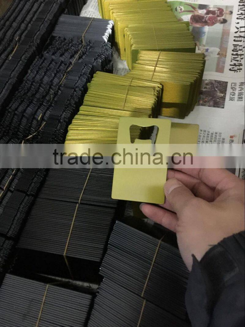 blank business card bottle opener