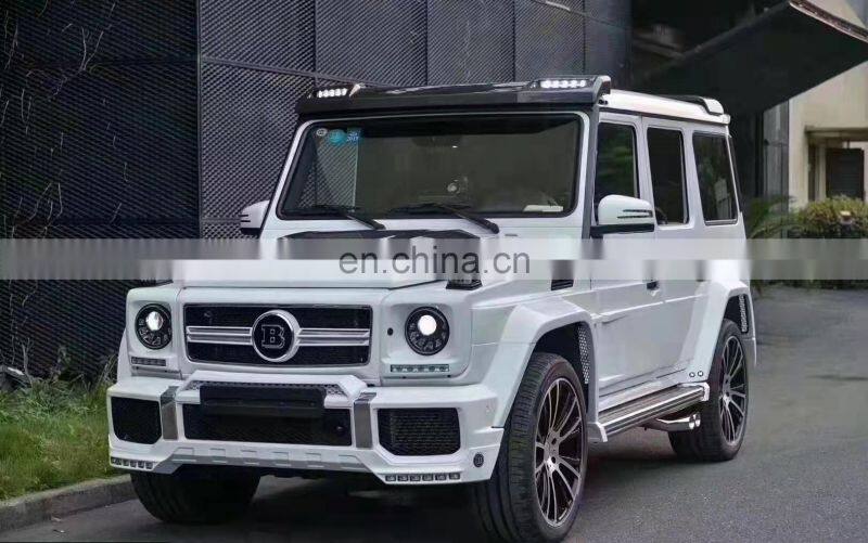 Runde Carbon Fiber For Mercedes-Benz G500 G55 G63 G65 Wide Body Kit Front Bumper Side Skirt Wheel Eyebrow