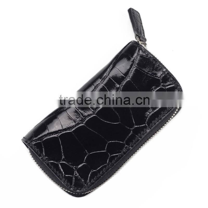 luxury crocodile skin and sheep leather compact key case car key holder organizer bag