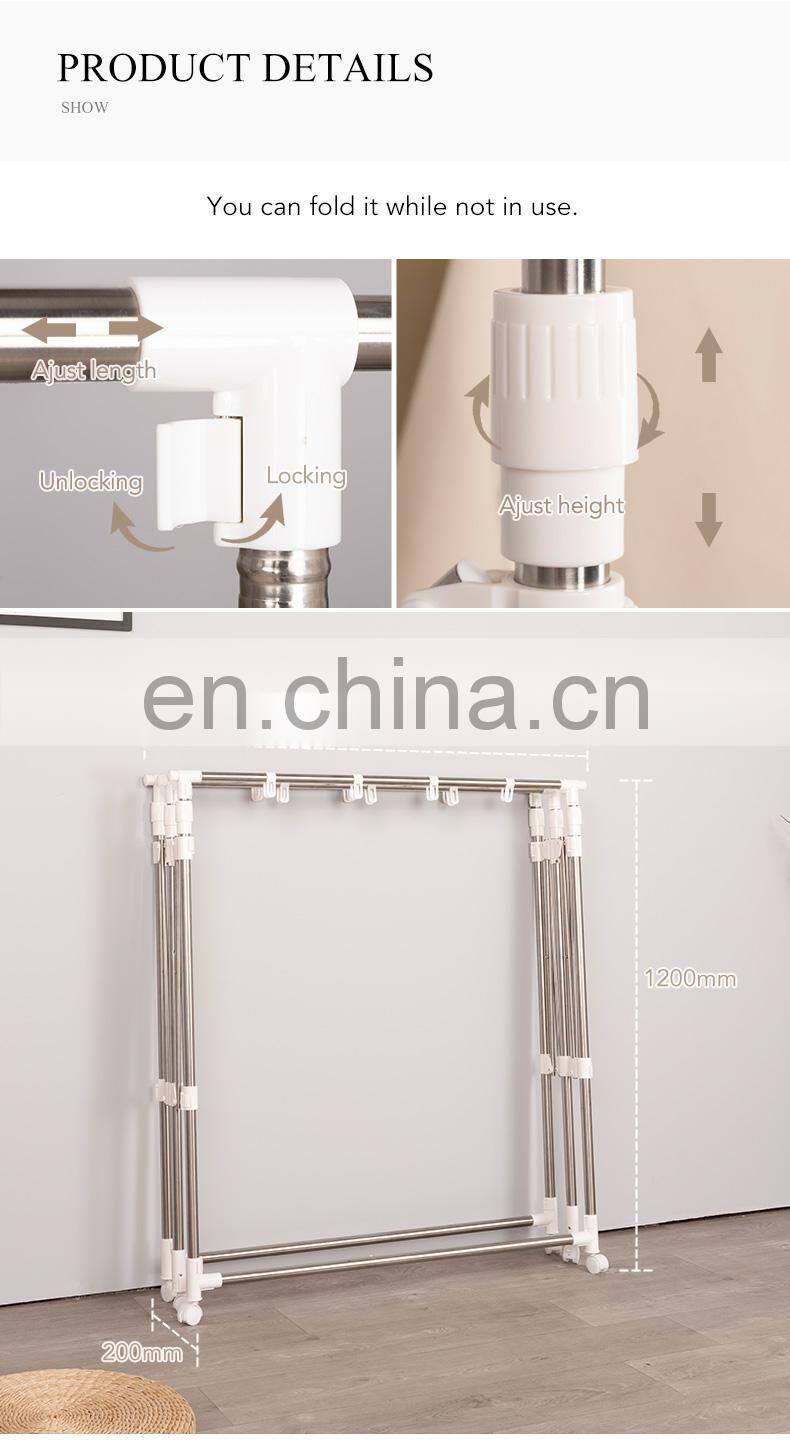 Outdoor Hotel 4 Way Laundry Baby Clothes Dry Clothing Rail Drying Rack Cloth Stand