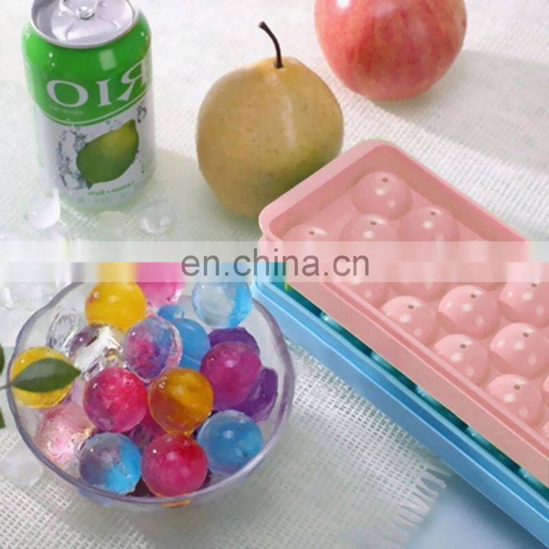 14 Grid 3D Round Balls Ice Molds Plastic Molds Ice Tray Home Bar Party Ice Hockey Holes Making Box Molds With Cover DIY Moulds