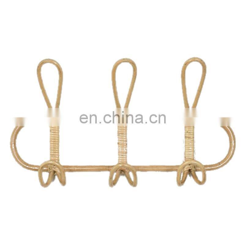 Rattan Wall Hooks Kids Garments Organizer Rack Clothes Hat Hanging Hook Rattan Hanger Kids Room Decor Hanger