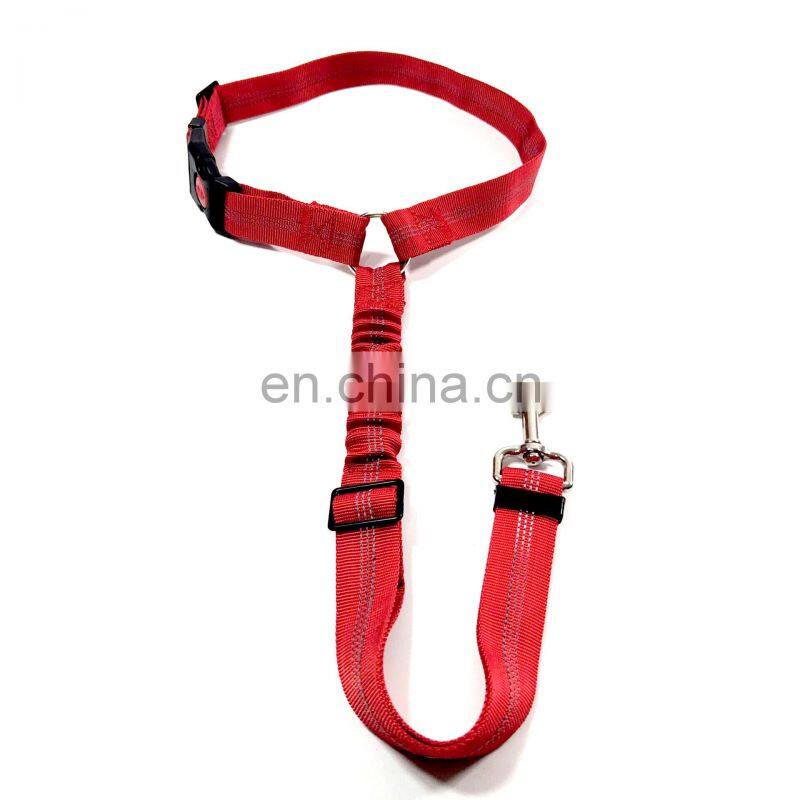 Dog Seat Belt Adjustable Durable Car Seat Belt Reflective Elastic Nylon Bungee Connect Dog Harness in Vehicle Travel Strap Leads