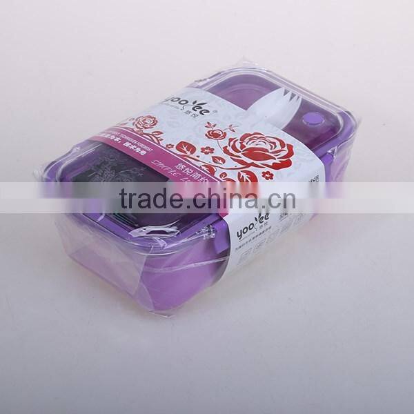 Plastic Food Storage School Office Lunch Box With Spoon