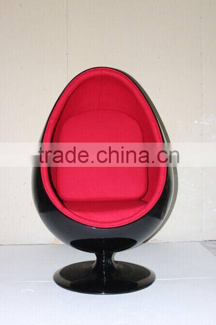 replica fiberglass cashmere Eero Aarnio Oval ball chair/bubble chair with Aluminum alloy epidermis