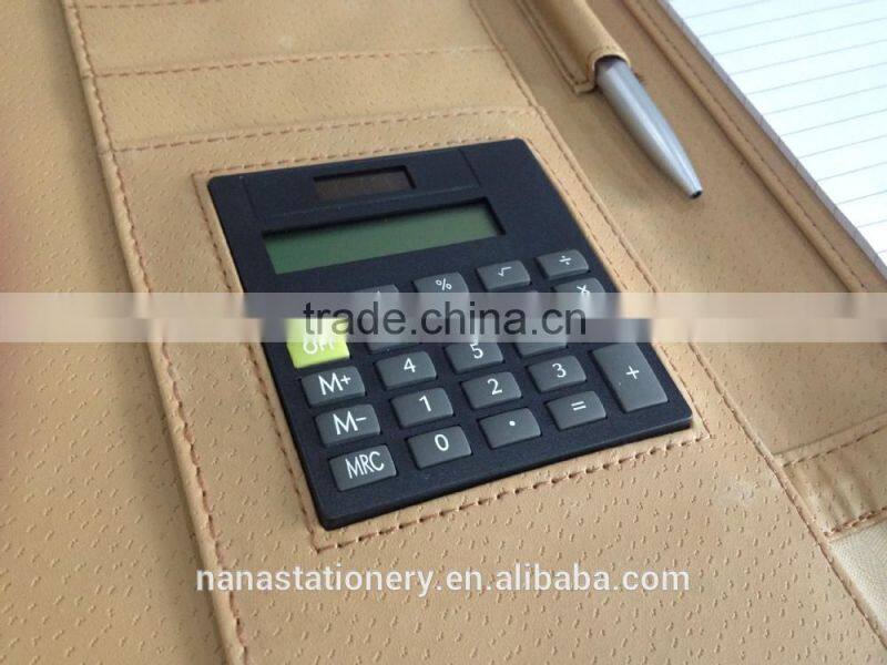Customized zipper portfolio with calculator inside NS-JLJ0011
