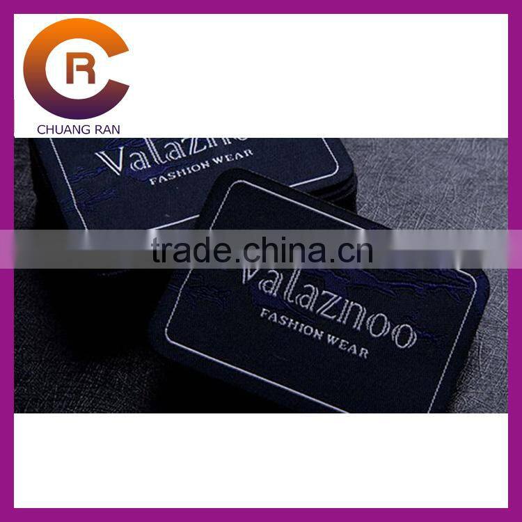 White ribbons gold logo printed custom made cheap clothing brand labels