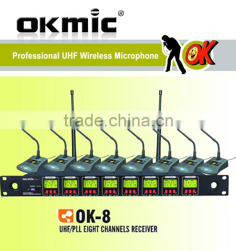 OK-8 UHF wireless conference system(8*32channels)