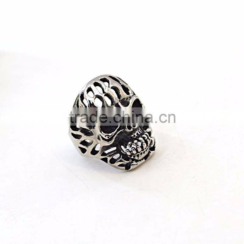 Rocker stainless steel jewelry punk skull rings for men