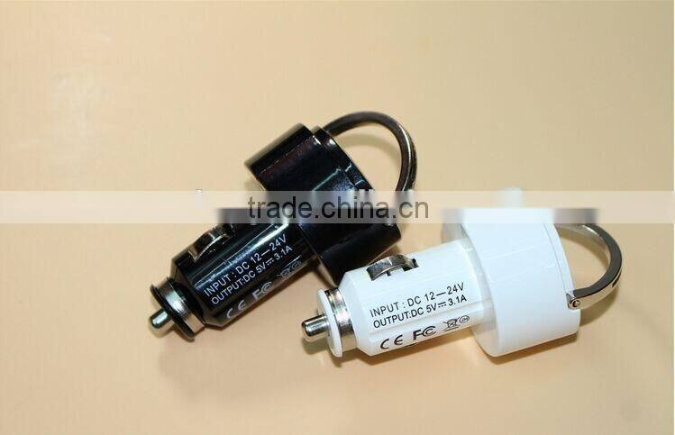 12V 2.1A&1A Aluminum 2 USB Ports Universal Dual USB Car Charger For iPhone