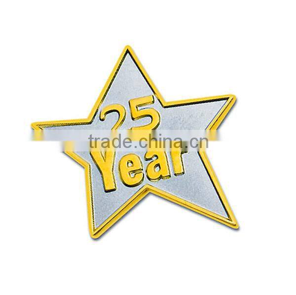 Star shape lapel pin with clutch pin backs