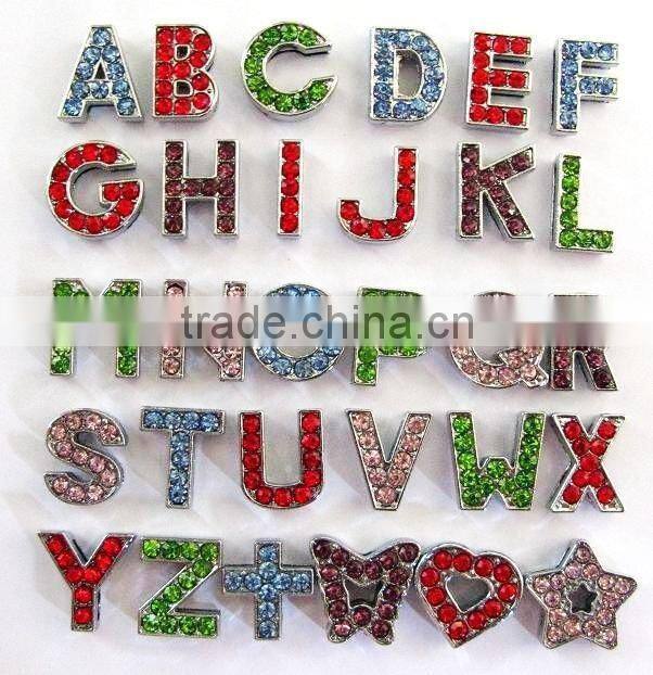 All Sufficient Polished High Quality personalized Zinc Alloy Metal DIY Plain slide alphabet letters