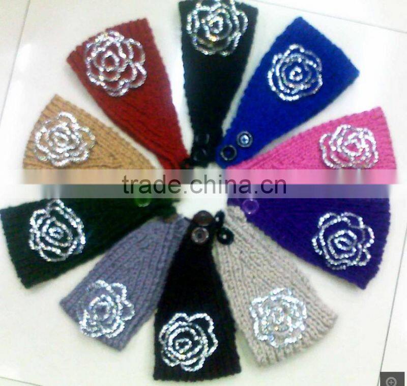 Diamond Handmade Knitted Lady Flower Headband