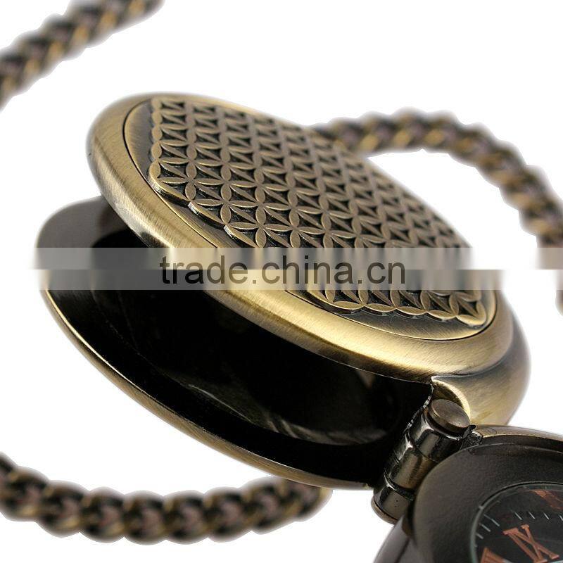 Men's Copper Case Skeleton Dial Mechanical Antique Pocket Watch WP115