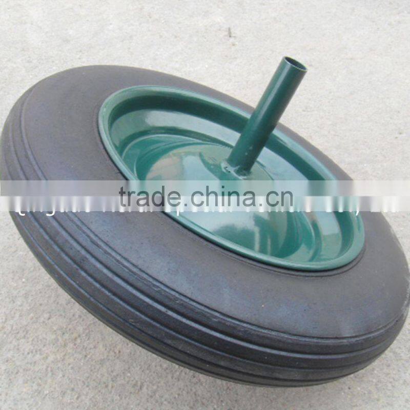 14" solid rubber wheel for wheelbarrow