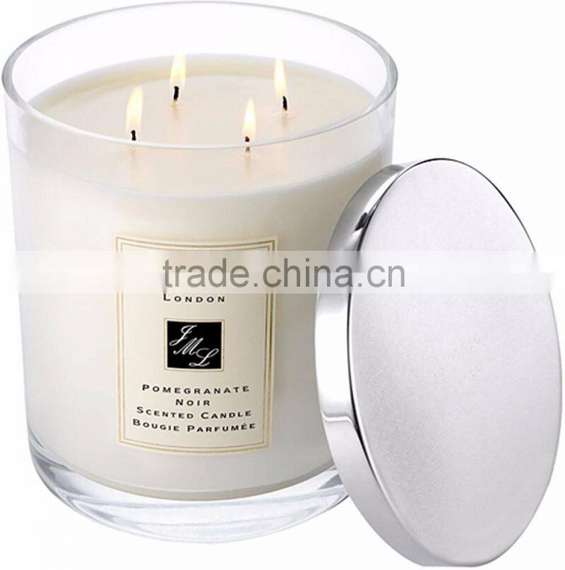 8oz candle holder/candle glass jar with metal lid for making candle