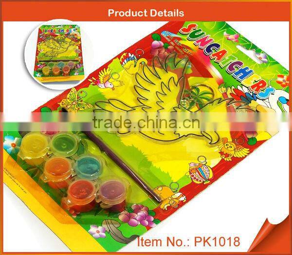 suncatcher drawing art for kids - paint on the eagle shape suncatcher