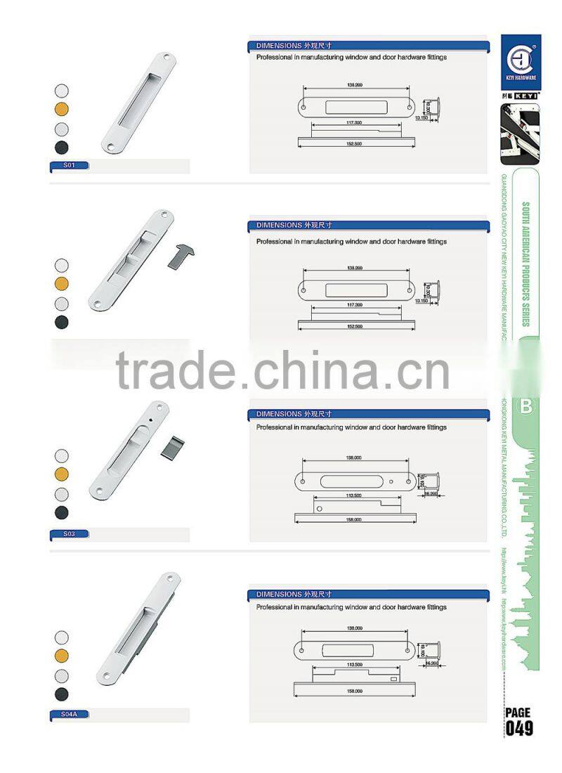 Hot glass sliding bay window lock S04B