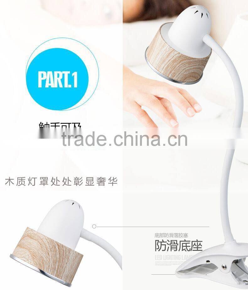 JK-860 Wholesale Hotel wooden clip Table Lights LED Desk Reaing Lamps for Bedroom