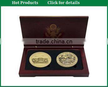 Elegant Fancy Wooden Silver coin Display Box for Gift