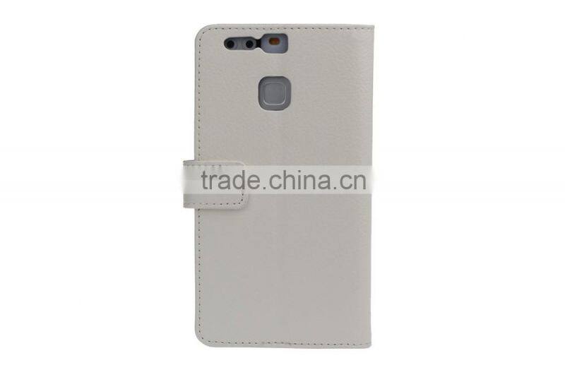 with Card Slot Photo Frame Holder Flip Case for Huawei P9 Litchi Grain PU Leather Wallet Cover MMT MT-5670