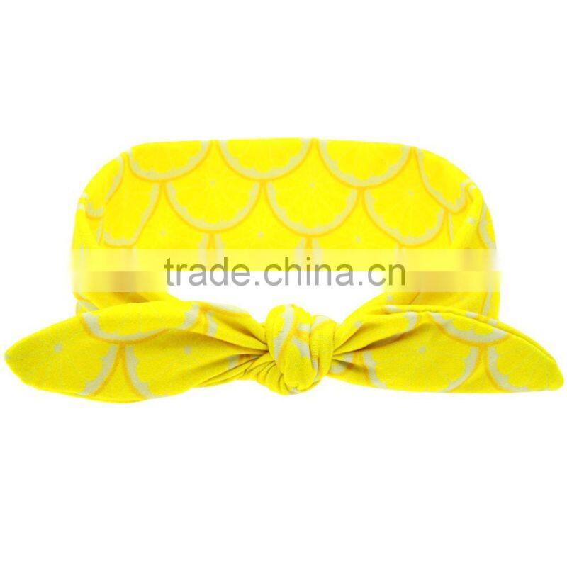 Hot-sales kids Fruits printed Headband girl cotton Headband Toddler knotted Headband wh-1790