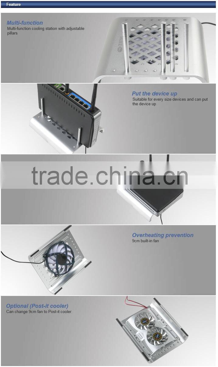 Wholesale electronics mobile set top box cooling aluminum stand holder