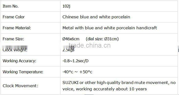 Home Decor Quartz Analog Type Porcelain Antique Cloisonne Clocks