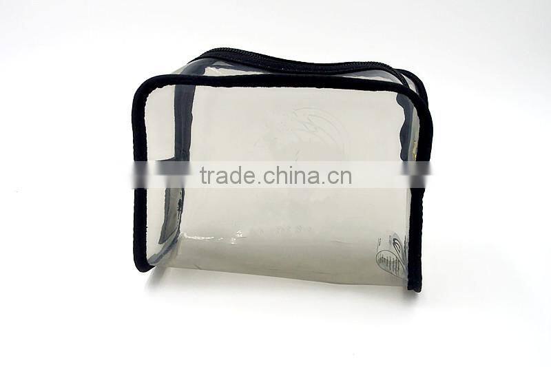 Binding PVC make-up bag for nail polish , eyeliner , cosmetic make up