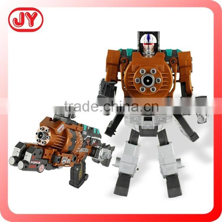 Fantastic kids playing deformable robot toy nerf gun bullets